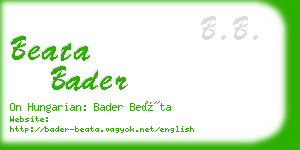 beata bader business card